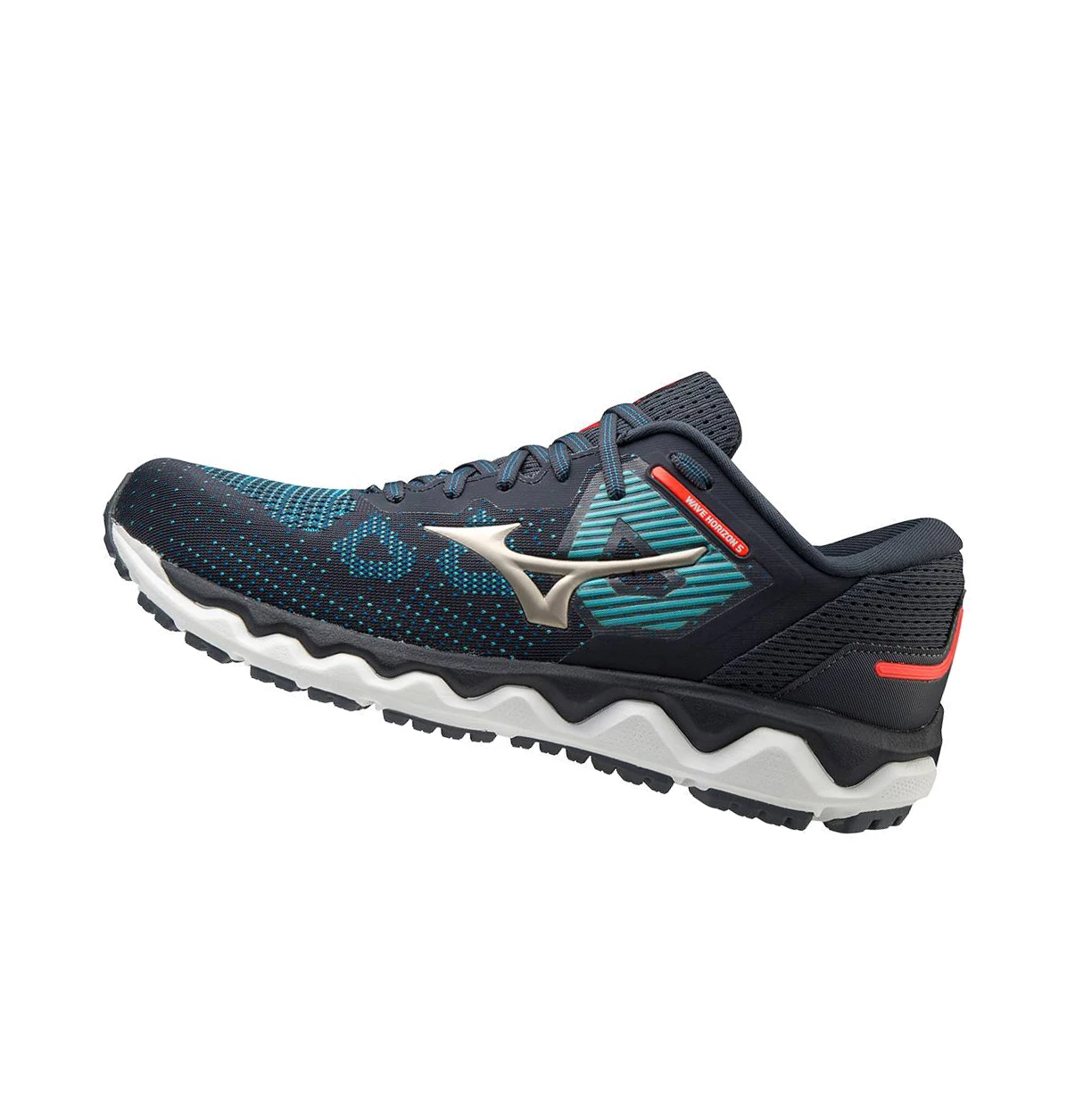 Black/Blue Mizuno Wave Horizon 5 Men\'s Running Shoes | 052-DKWNHU