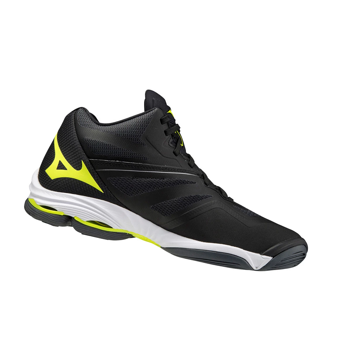 Black/Blue Turquoise/Yellow Mizuno Wave Lightning Z6 Mid Men's Volleyball Shoes | 358-DVCZSH