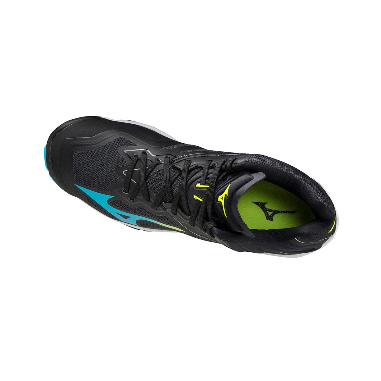 Black/Blue Turquoise/Yellow Mizuno Wave Lightning Z6 Mid Men's Volleyball Shoes | 358-DVCZSH