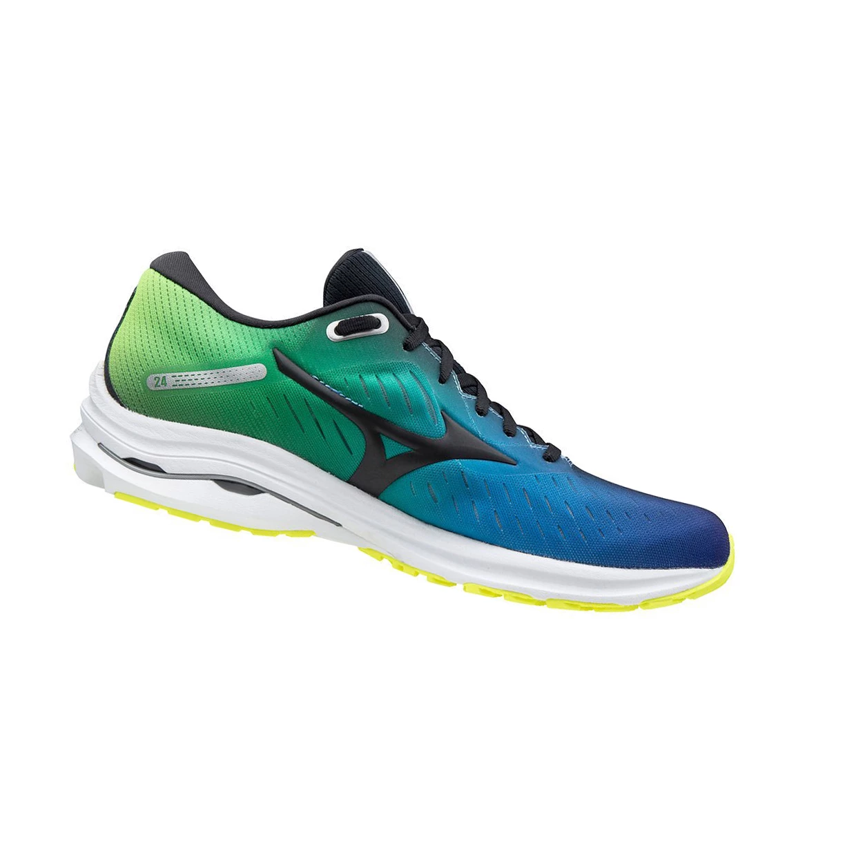 Black/Blue Turquoise/Yellow Mizuno Wave Rider 24 Women's Running Shoes | 864-UDLBOW