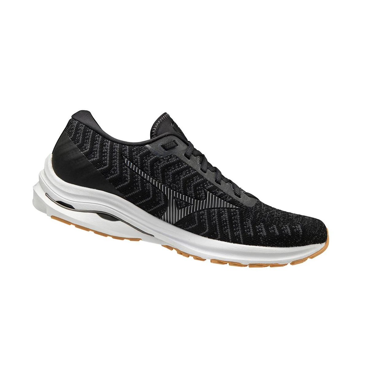 Black/Dark Grey Mizuno Wave Rider 24 Waveknitﾙ 2e (Wide) Men's Running Shoes | 092-MCEJGU