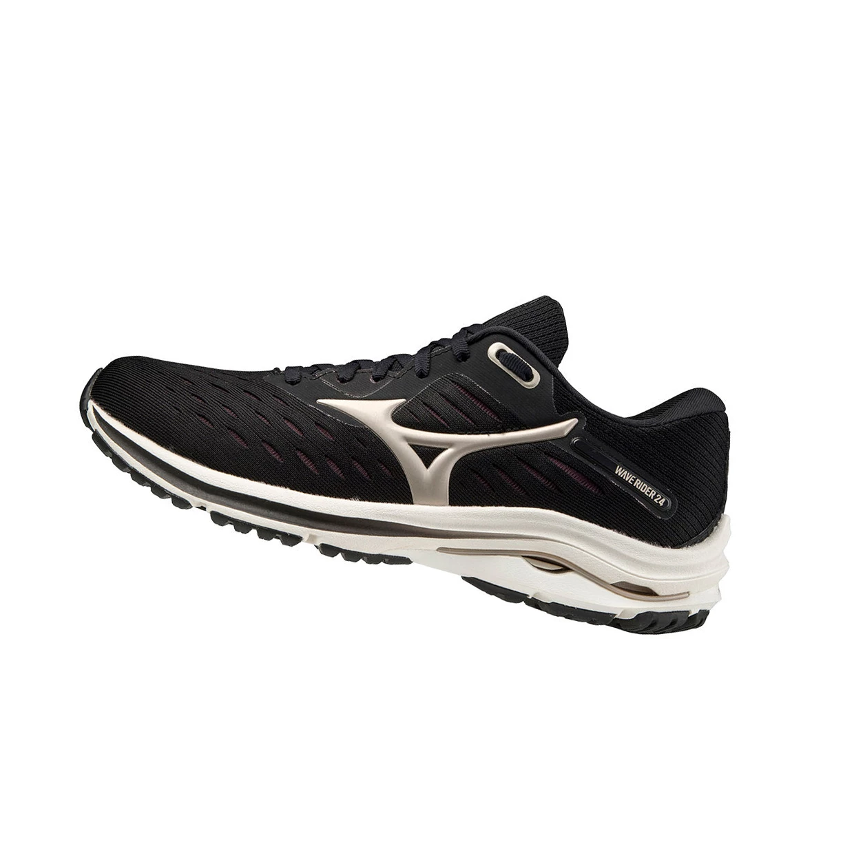 Black/Gold Platinum Mizuno Wave Rider 24 Women\'s Running Shoes | 682-YMOSDV