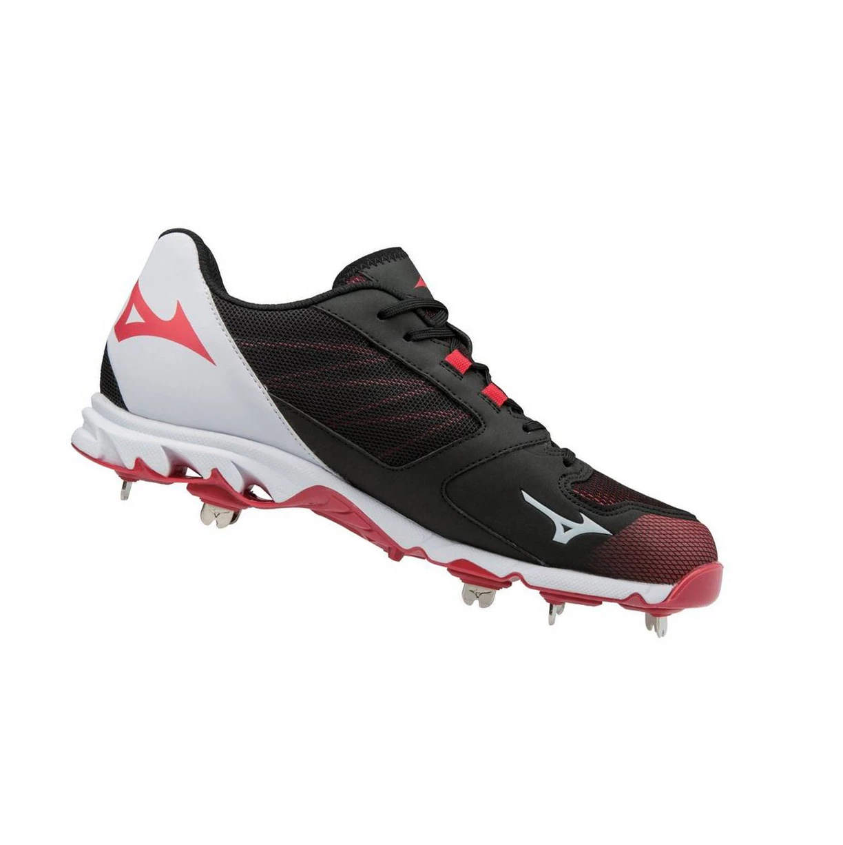 Black/Red Mizuno 9-spike Dominant 2 Low Metal Men's Baseball Cleats | 294-CGLRTD