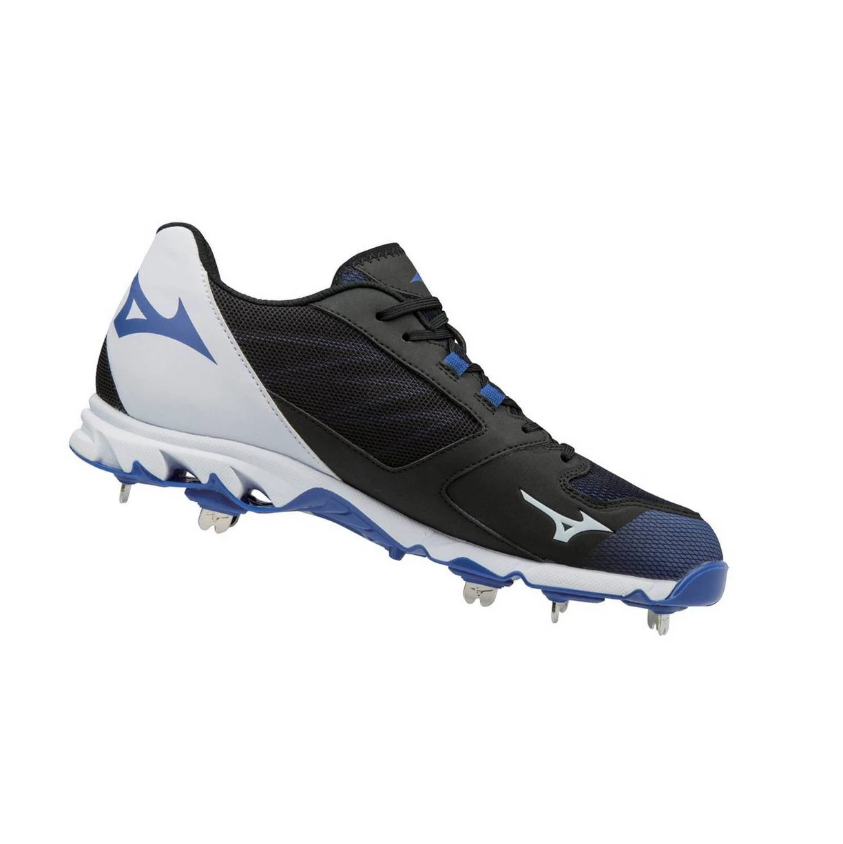 Black/Royal Mizuno 9-spike Dominant 2 Low Metal Men's Baseball Cleats | 591-CTHNEV