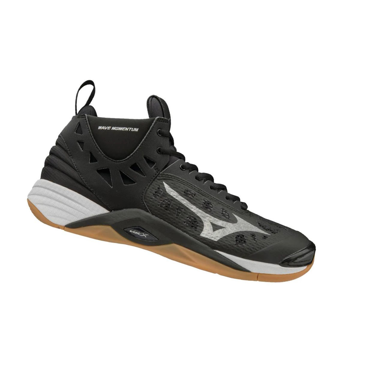 Black/Silver Mizuno Wave Momentum Mid Men's Volleyball Shoes | 697-FQJHBP