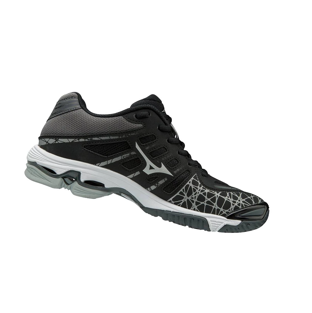 Black/Silver Mizuno Wave Voltage Women's Volleyball Shoes | 876-NCEQZH