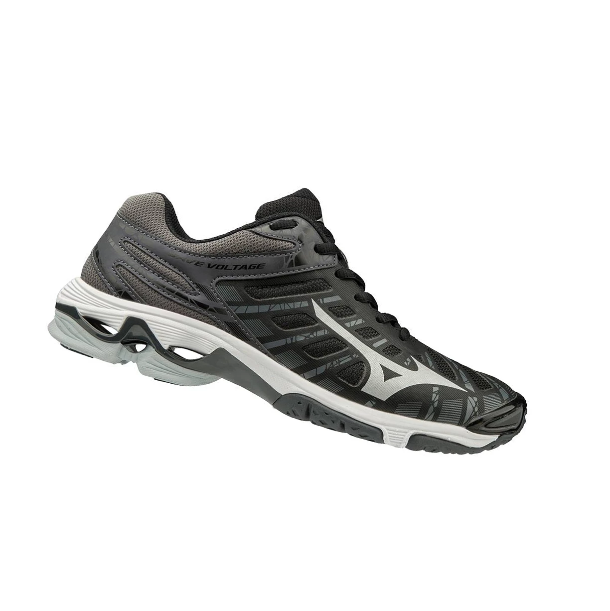 Black/Silver Mizuno Wave Voltage Women's Volleyball Shoes | 876-NCEQZH