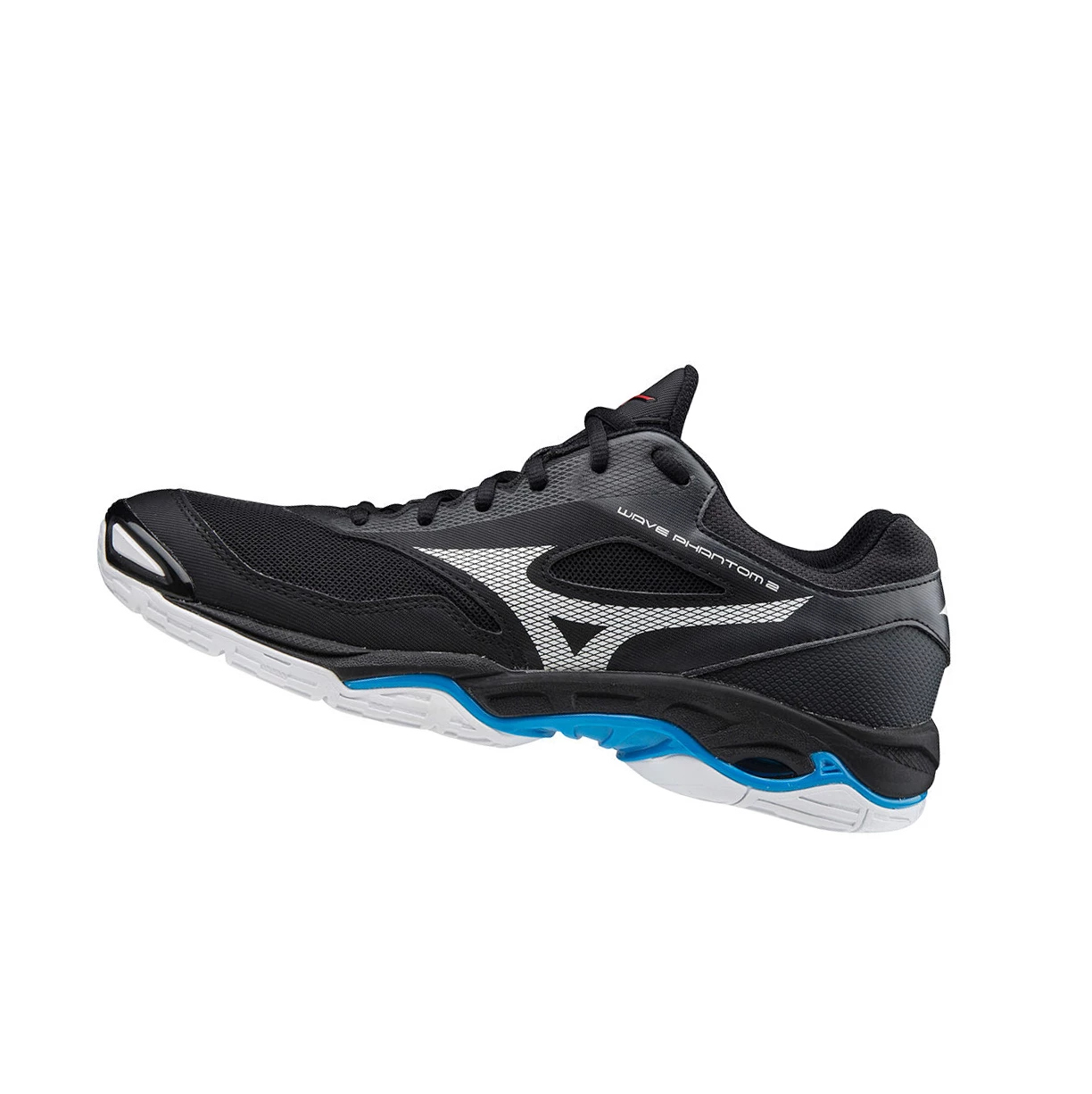 Black/White/Blue Mizuno Wave Phantom 2 Men\'s Handball Shoes | 902-MCAXBD