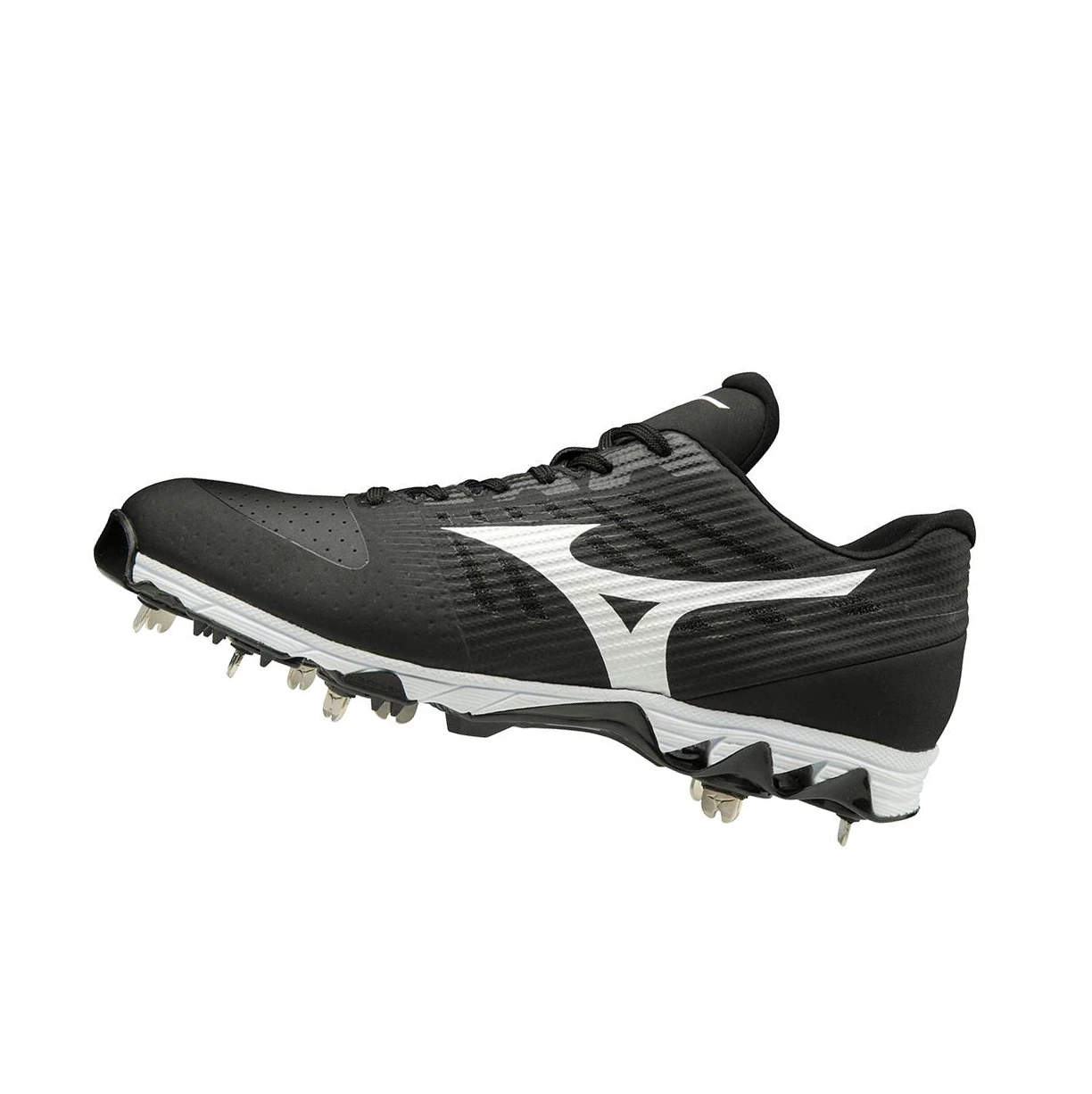 Black/White Mizuno 9-spike Ambition Low Metal Men\'s Baseball Cleats | 963-DHLRIG