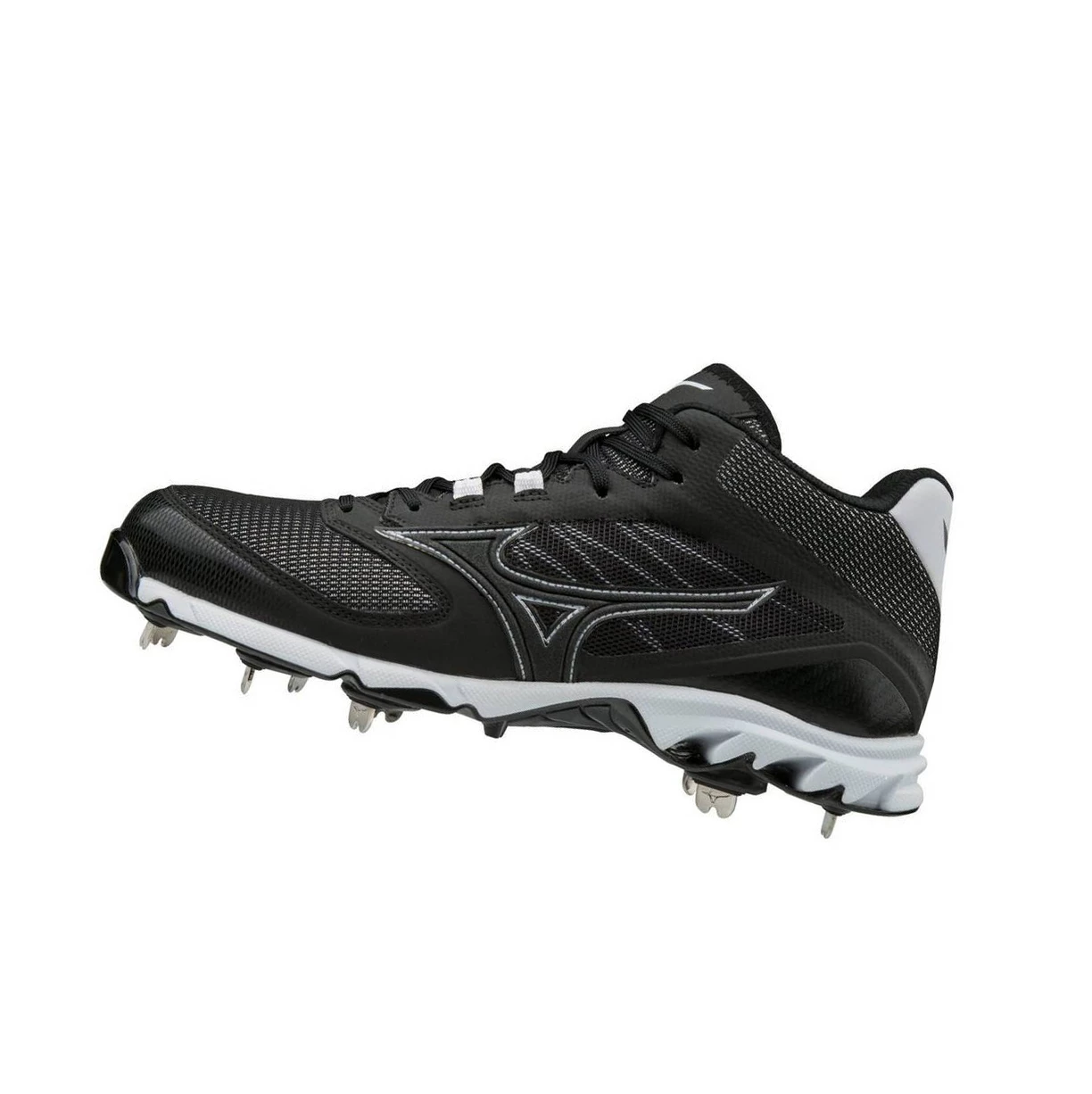 Black/White Mizuno 9-spike Dominant 2 Metal Mid Men\'s Baseball Cleats | 847-QZDJEV