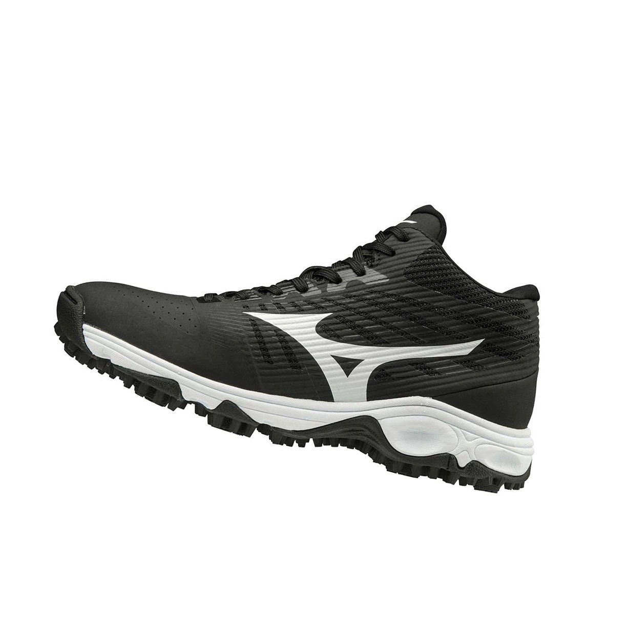 Black/White Mizuno Ambition All Surface Mid Turf Men\'s Baseball Shoes | 650-QUGADN