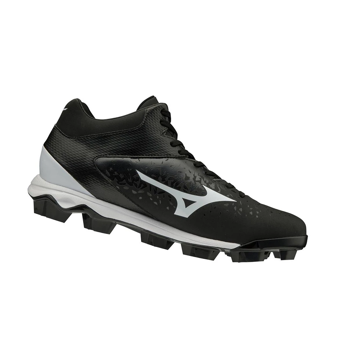 Black/White Mizuno Select Nine Tpu Mid Molded Men's Baseball Cleats | 065-LSYZEO