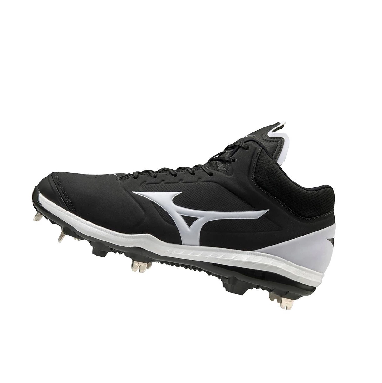 Black/White Mizuno Sweep 5 Mid Metal Women\'s Softball Cleats | 594-LOEARN