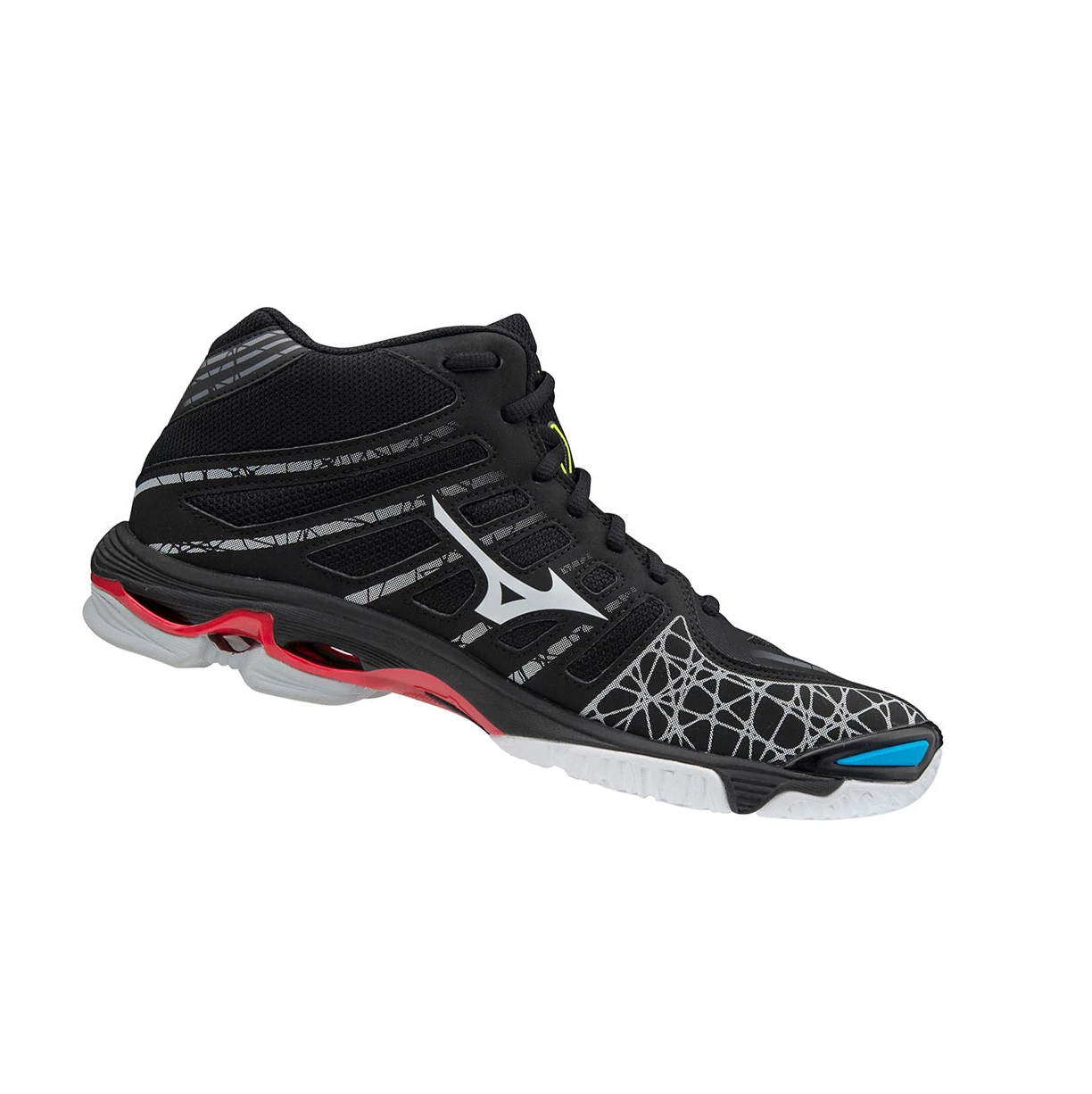 Black/White Mizuno Wave Voltage Mid Men's Volleyball Shoes | 038-XCEJYK