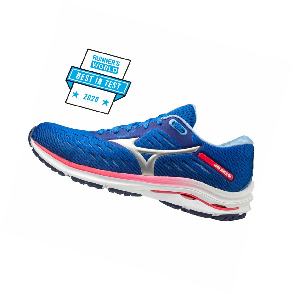 Blue/ Pink Mizuno Wave Rider 24 Women\'s Running Shoes | 298-LERCPS