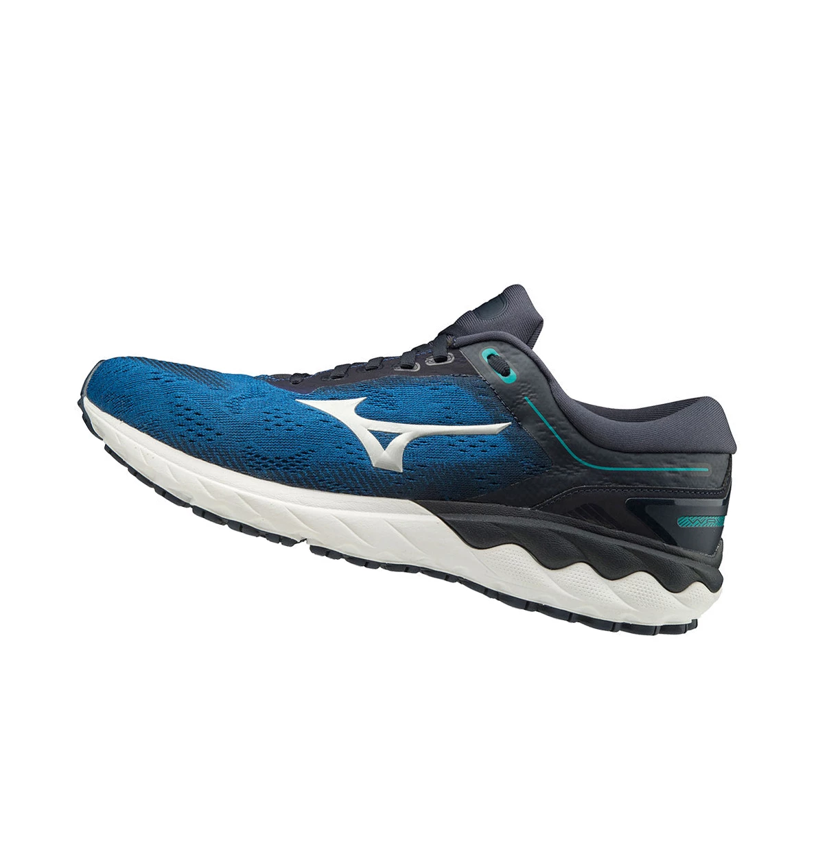 Blue/Silver/Navy Mizuno Wave Skyrise Men\'s Running Shoes | 496-HILVNU