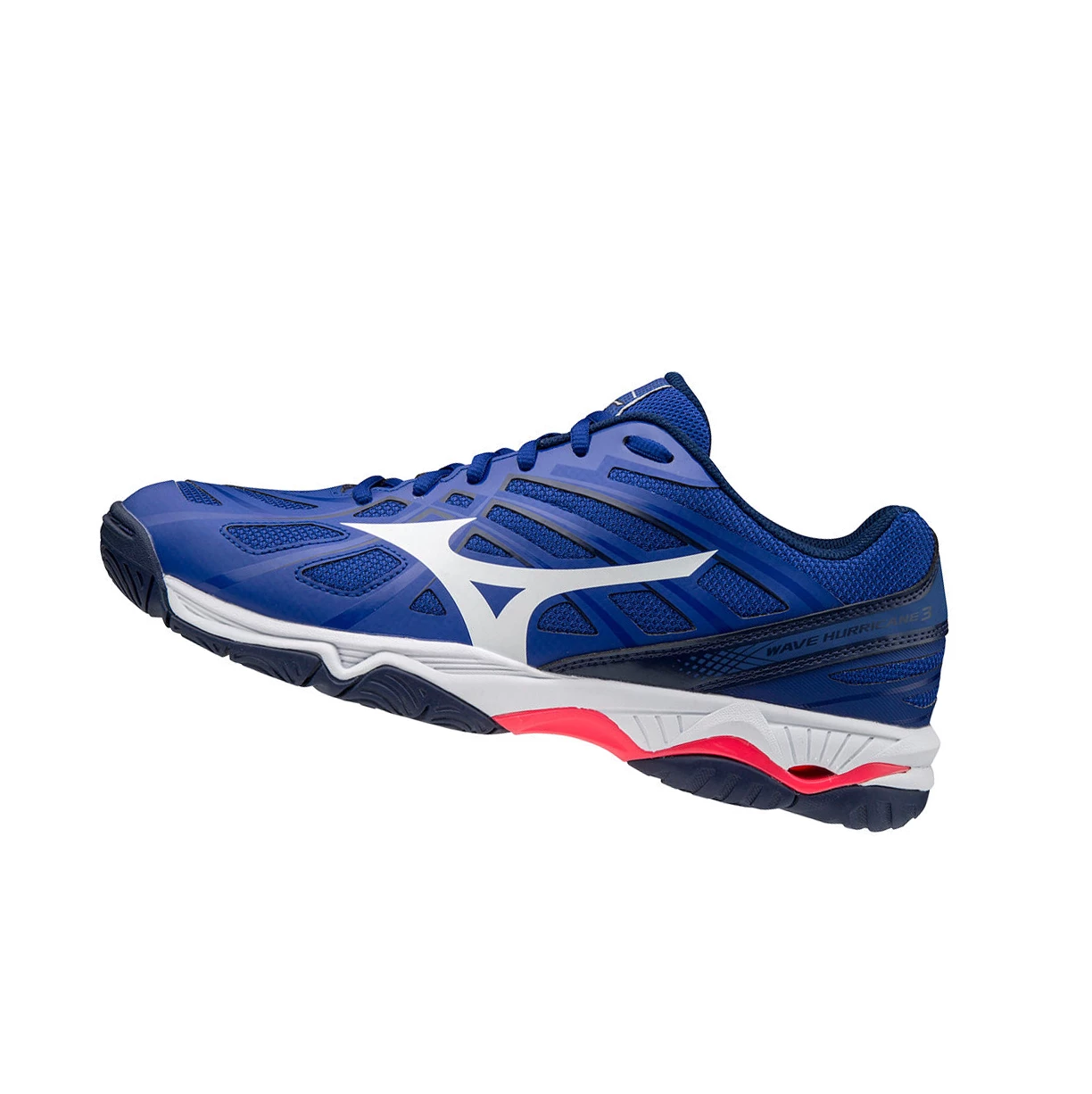 Blue/White/Pink Mizuno Wave Hurricane 3 Men\'s Volleyball Shoes | 349-DWSBXG