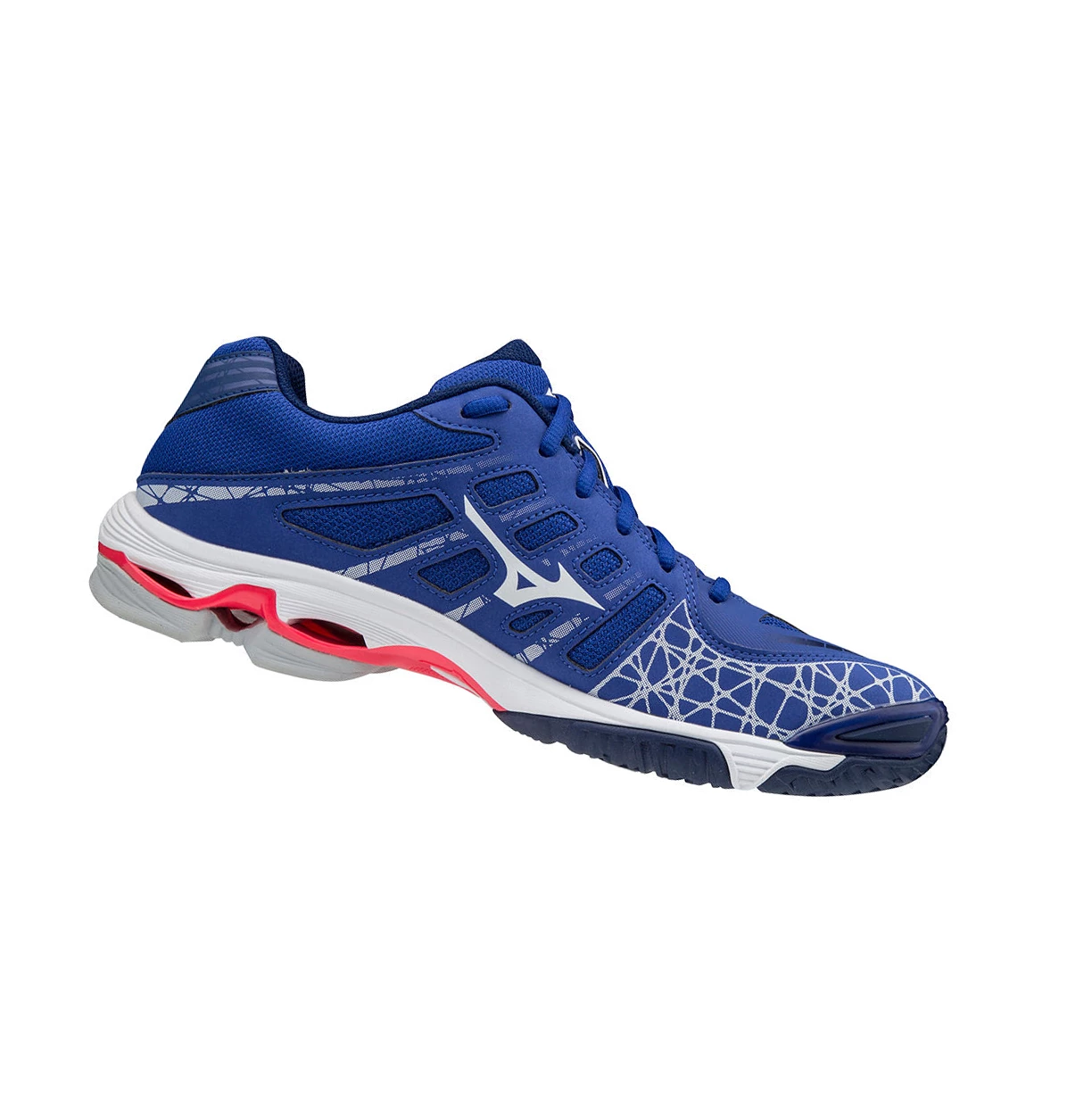 Blue/White/Pink Mizuno Wave Voltage Men's Volleyball Shoes | 478-FSTRXM