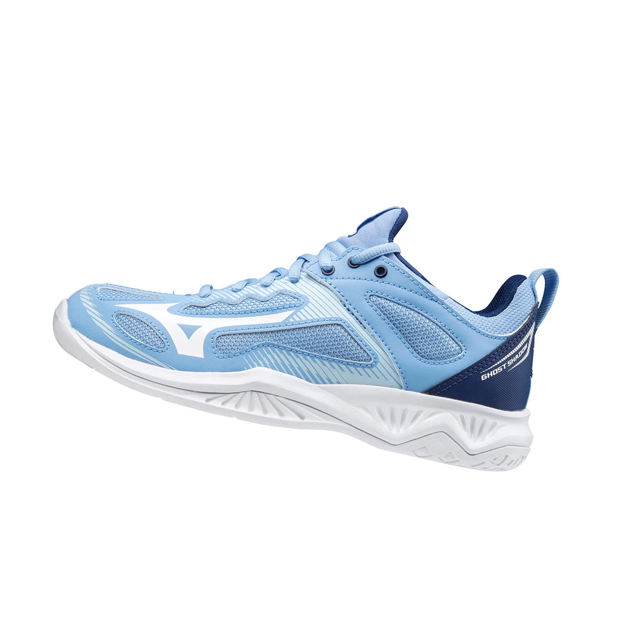 Blue/white Mizuno Ghost Shadow Women\'s Handball Shoes | 689-UVTZFE