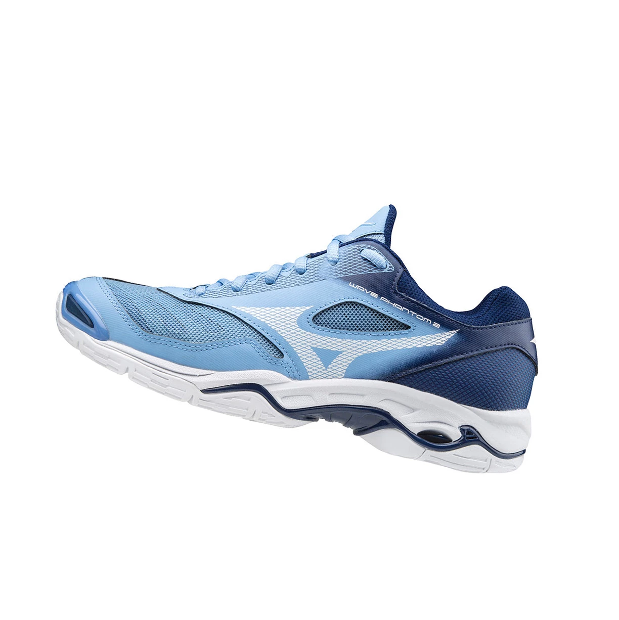 Blue/white Mizuno Wave Phantom 2 Women\'s Handball Shoes | 230-OWBYRN