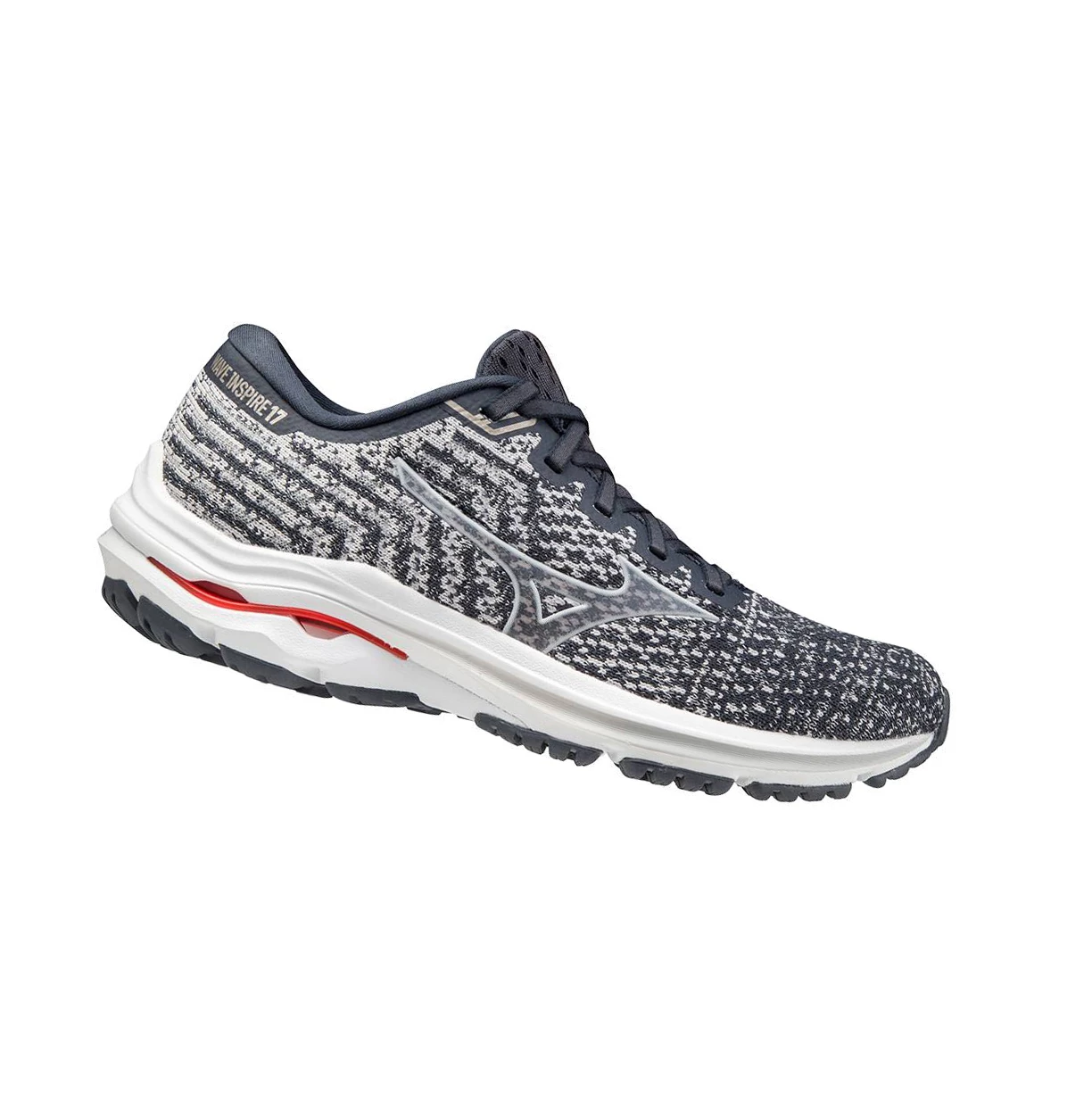 Grey Mizuno Wave Inspire 17 Waveknit D (Wide) Women's Running Shoes | 927-NMUKQH