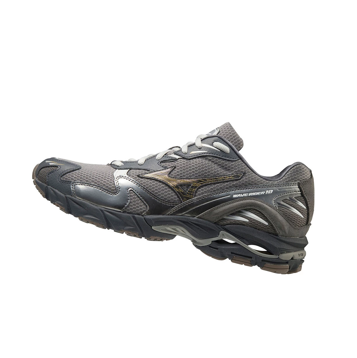 Grey Mizuno Wave Rider 10 Men\'s Trainers | 692-LFIKOD