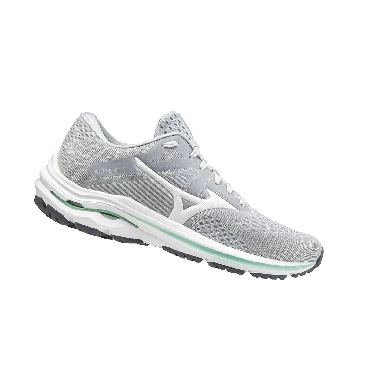 Grey/White Mizuno Wave Inspire 17 D (Wide) Women's Running Shoes | 358-TUFMHX