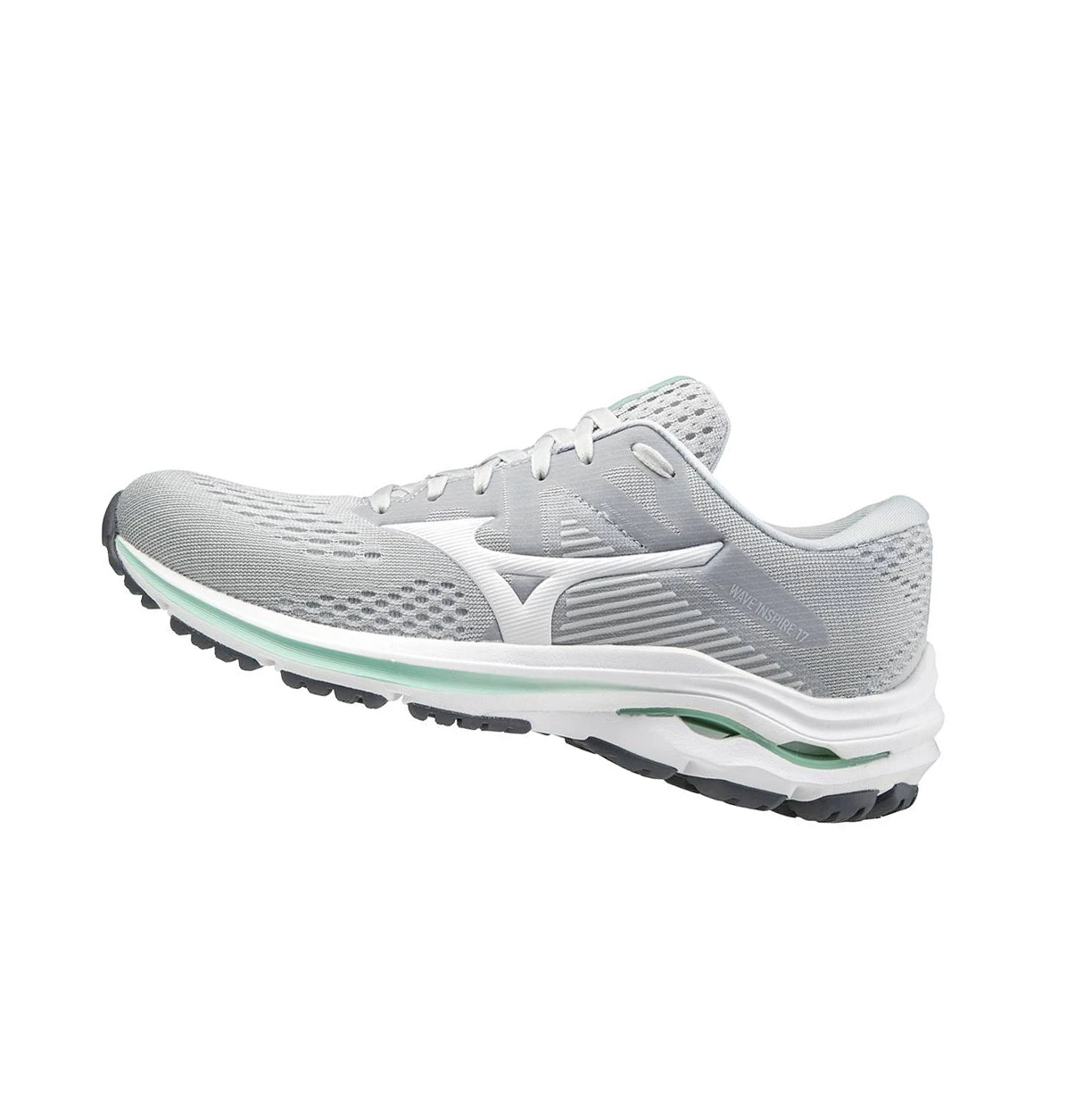 Grey/White Mizuno Wave Inspire 17 D (Wide) Women\'s Running Shoes | 358-TUFMHX