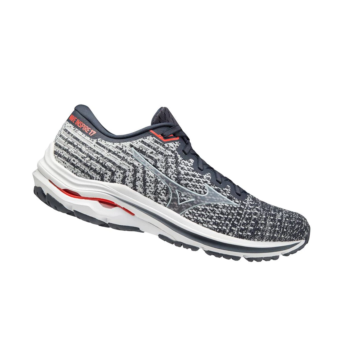 Grey/White Mizuno Wave Inspire 17 Waveknit 2e (Wide) Men's Running Shoes | 013-SMAGFZ