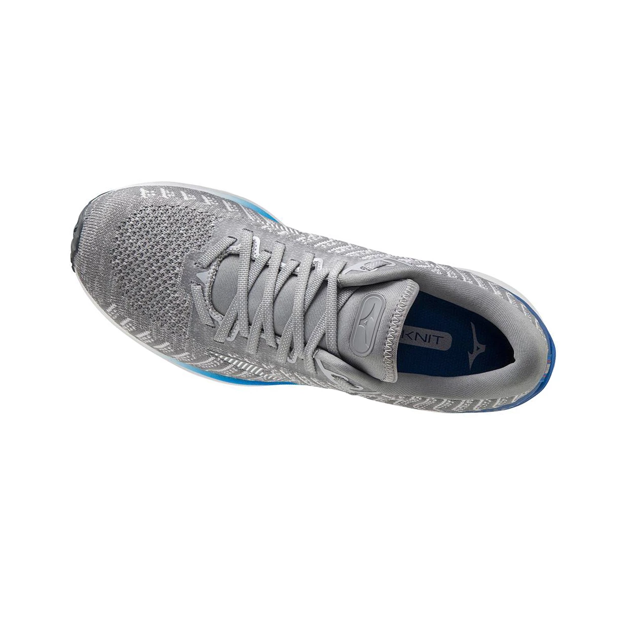 Grey/White Mizuno Wave Rider 24 Waveknitﾙ Men's Running Shoes | 649-TBLUZY