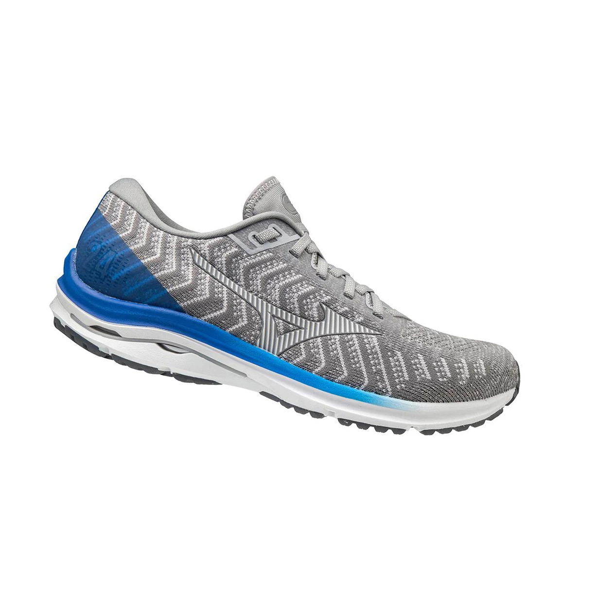 Grey/White Mizuno Wave Rider 24 Waveknitﾙ Men's Running Shoes | 649-TBLUZY