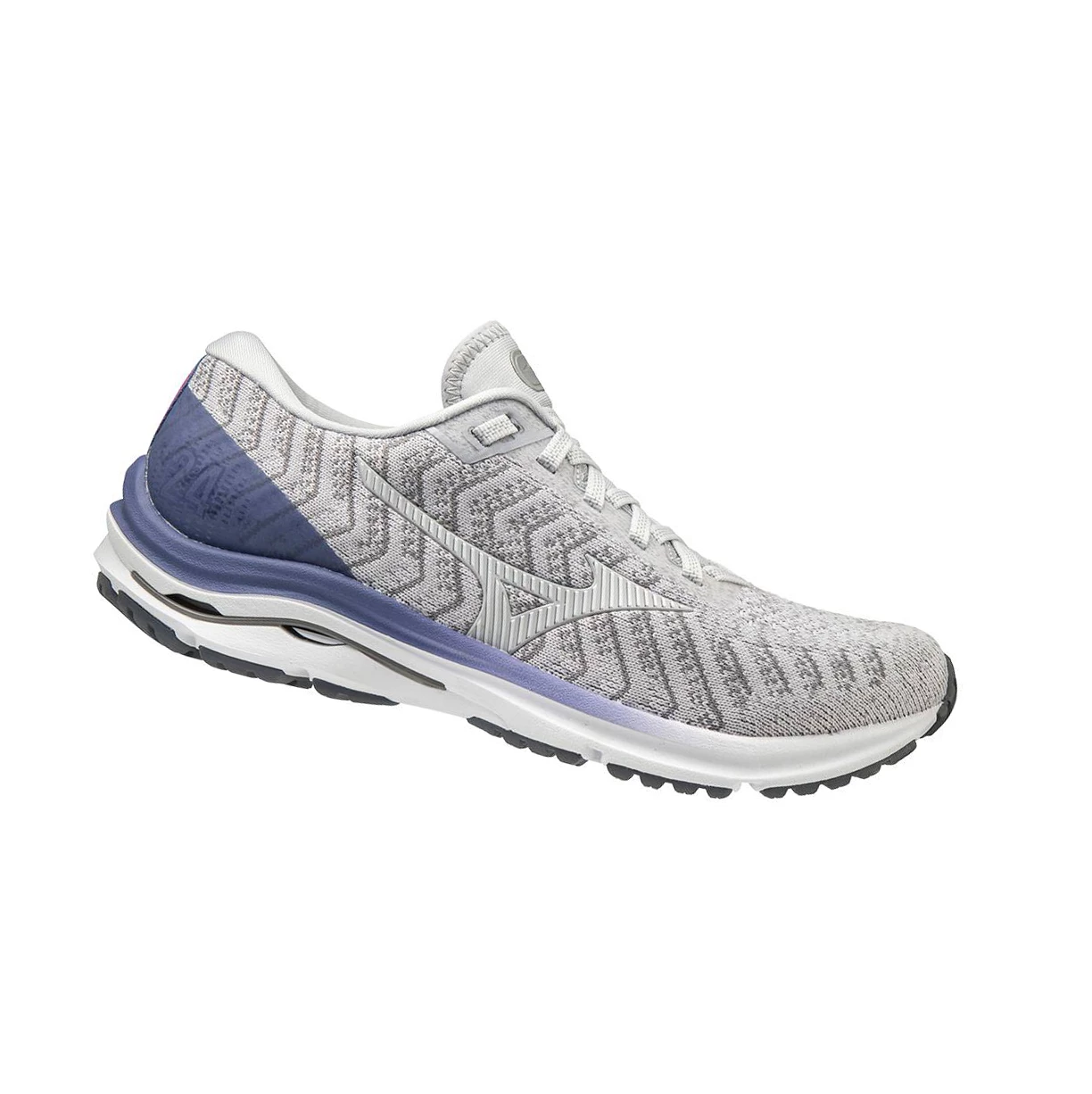 Grey/White Mizuno Wave Rider 24 Waveknitﾙ Women's Running Shoes | 950-XHMASY