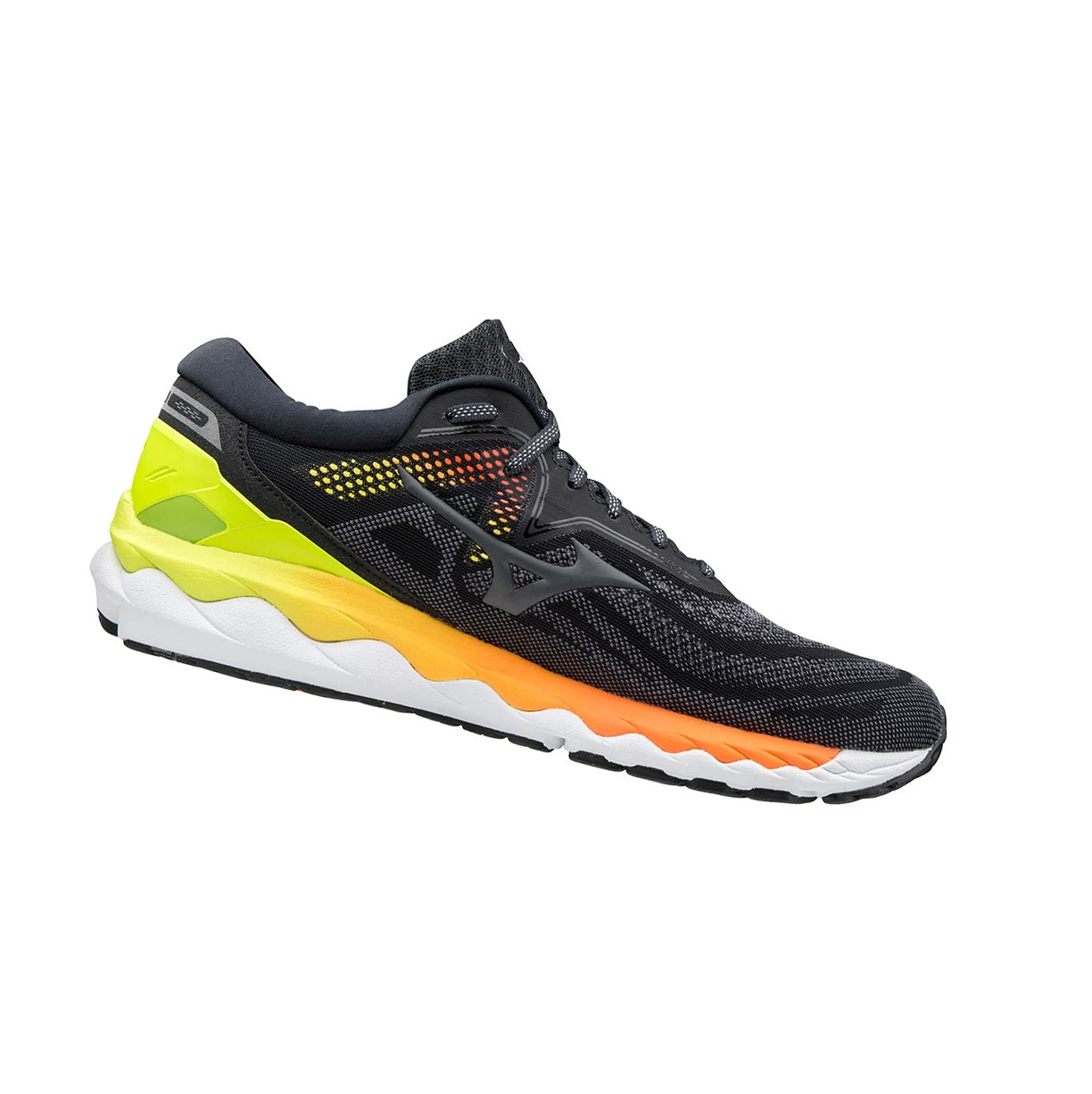 Grey/Yellow Mizuno Wave Sky 4 Men's Running Shoes | 658-YLFOGH