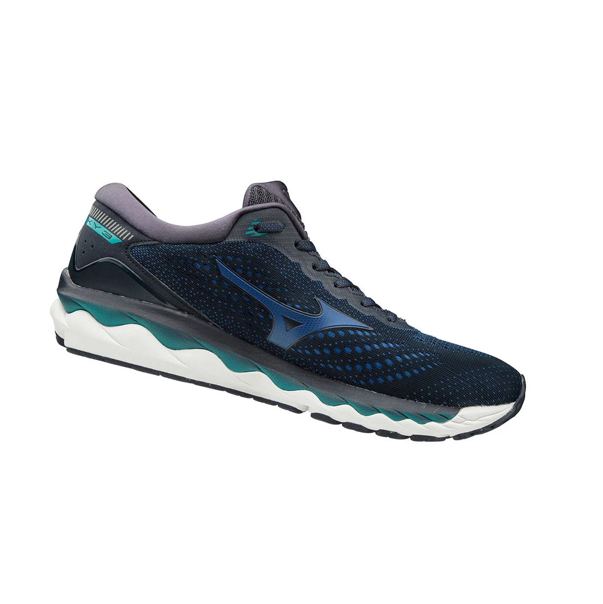 Navy/Blue Mizuno Wave Sky 3 Men's Running Shoes | 912-KGWJNO