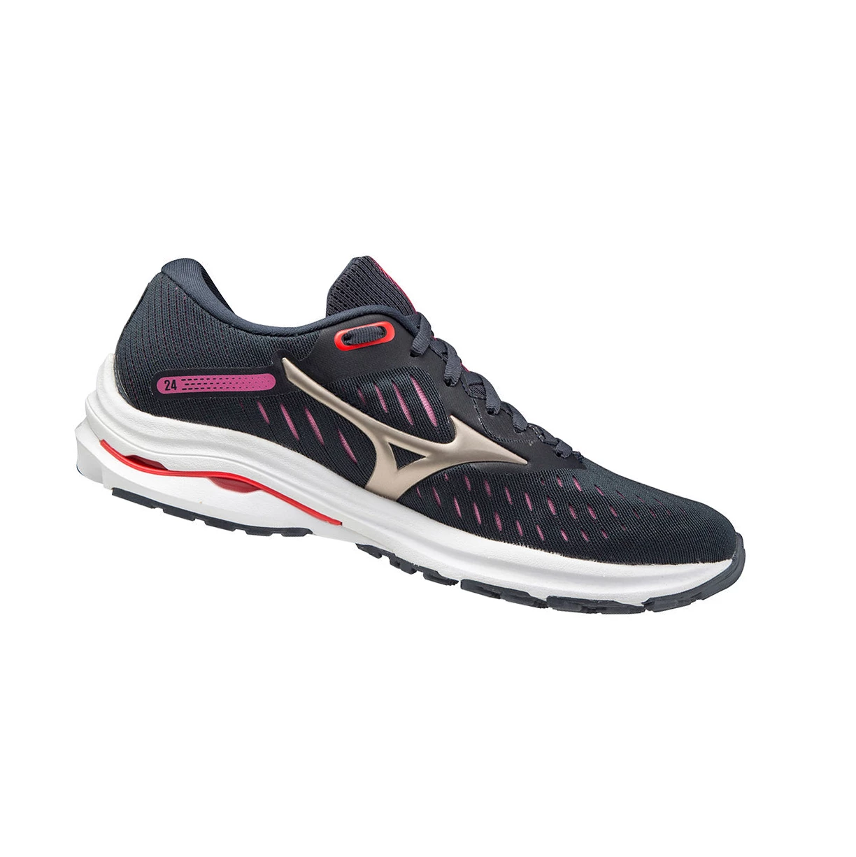 Navy/Gold Mizuno Wave Rider 24 Women's Running Shoes | 936-KROHMG