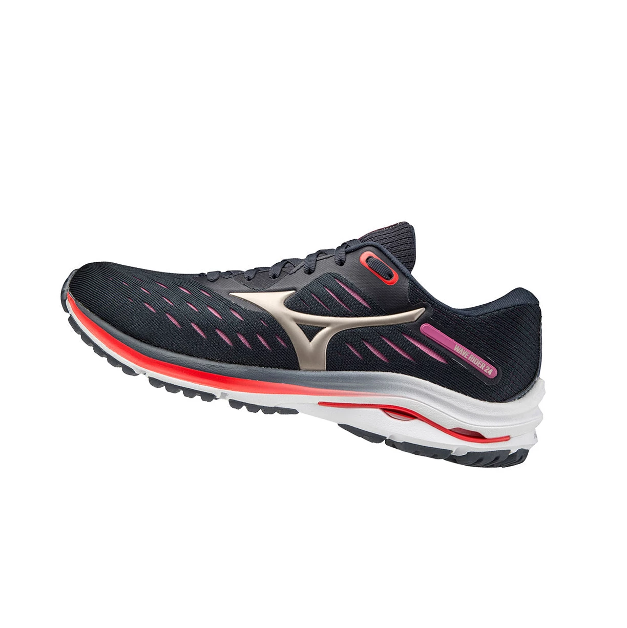 Navy/Gold Mizuno Wave Rider 24 Women\'s Running Shoes | 936-KROHMG