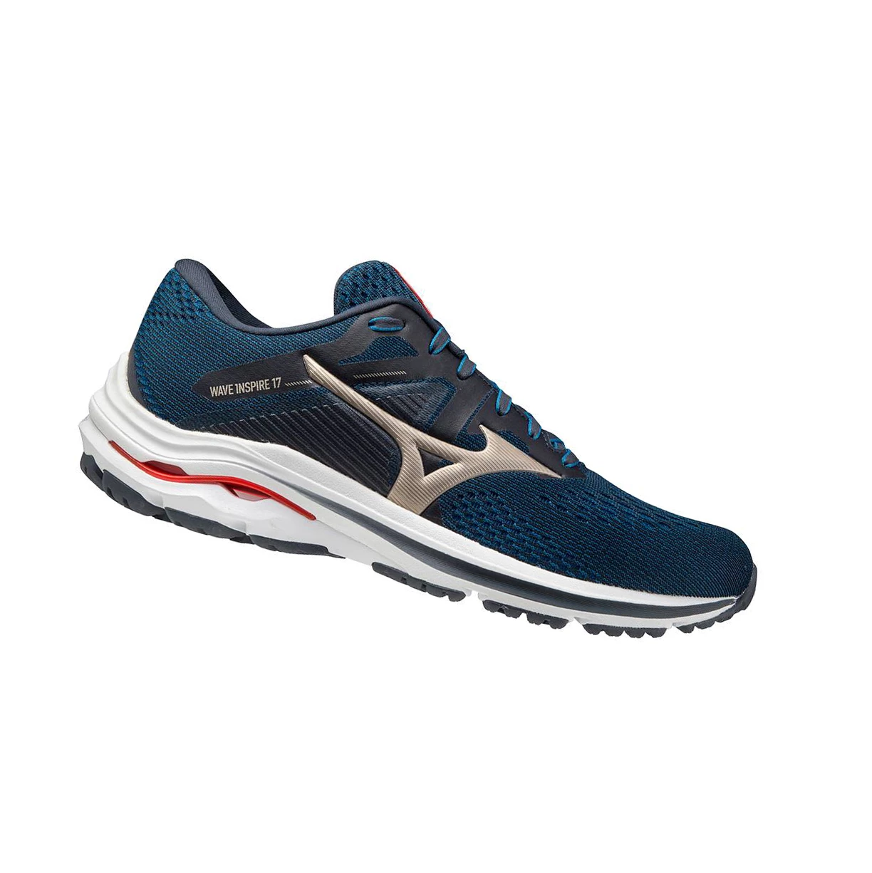 Navy Mizuno Wave Inspire 17 2e (Wide) Men's Running Shoes | 602-JQAVLD