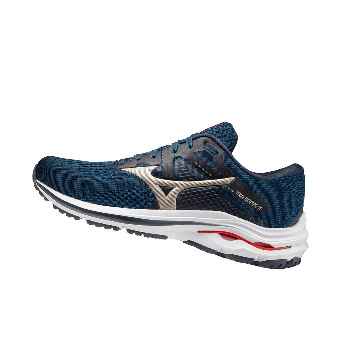 Navy Mizuno Wave Inspire 17 2e (Wide) Men\'s Running Shoes | 602-JQAVLD