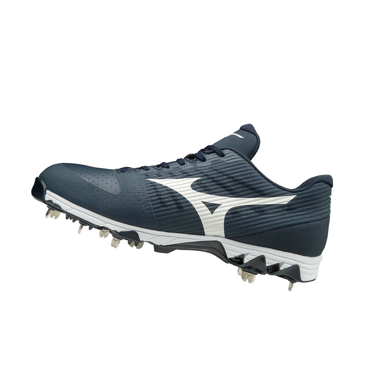 Navy/White Mizuno 9-spike Ambition Low Metal Men\'s Baseball Cleats | 712-GEIRQW