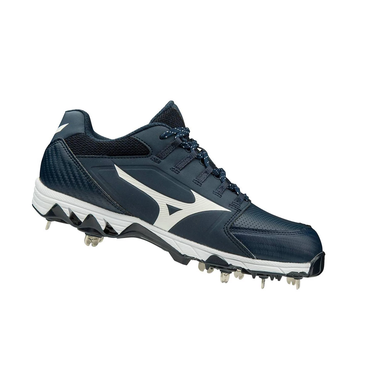 Navy/White Mizuno 9-spike Swift 6 Low Metal Women's Softball Cleats | 073-SXLKHF