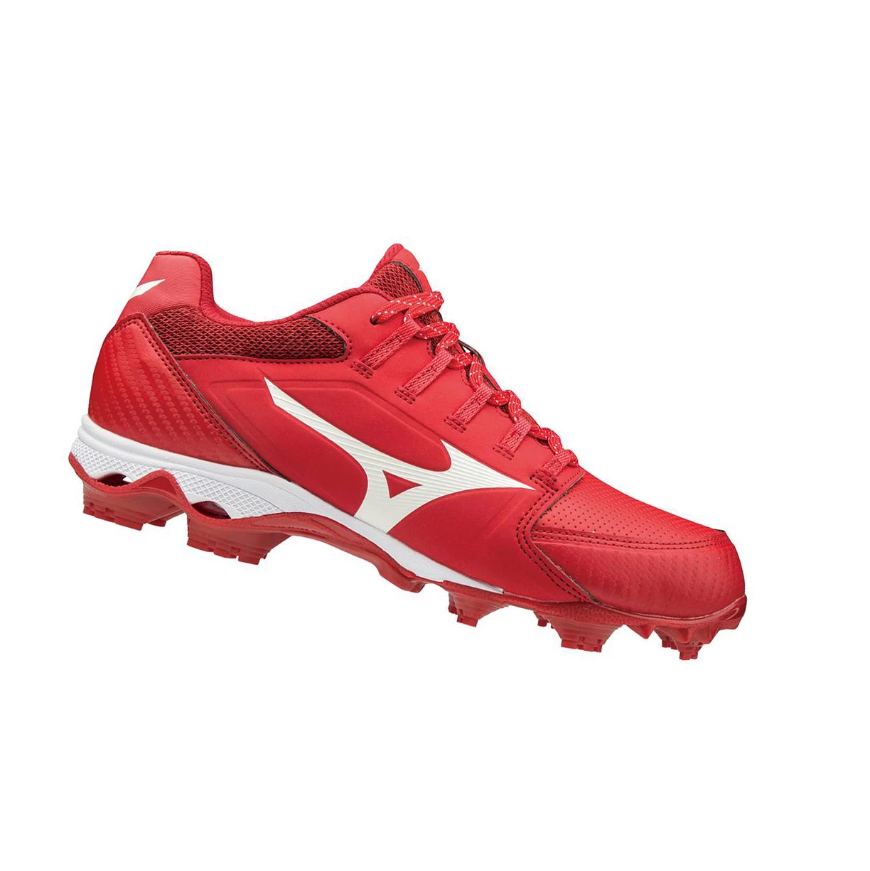 Red/White Mizuno 9-spike Advanced Finch Elite 4 Tpu Molded Women's Softball Cleats | 781-ZDUMTS