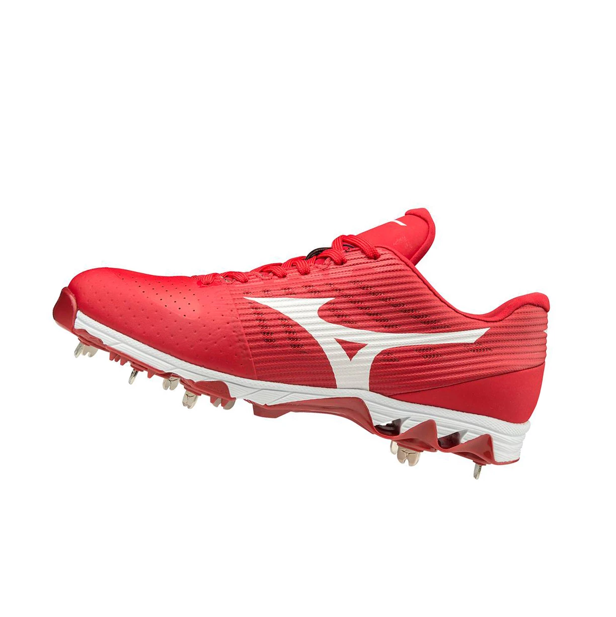 Red/White Mizuno 9-spike Ambition Low Metal Men\'s Baseball Cleats | 216-NIBQVA