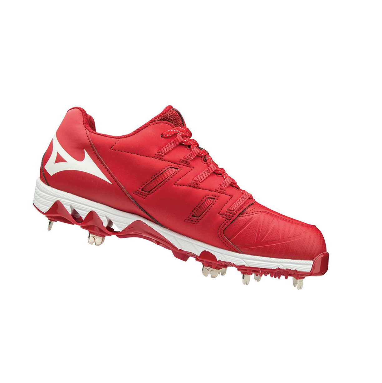 Red/White Mizuno 9-spike Swift 6 Low Metal Women's Softball Cleats | 024-SFUAWQ