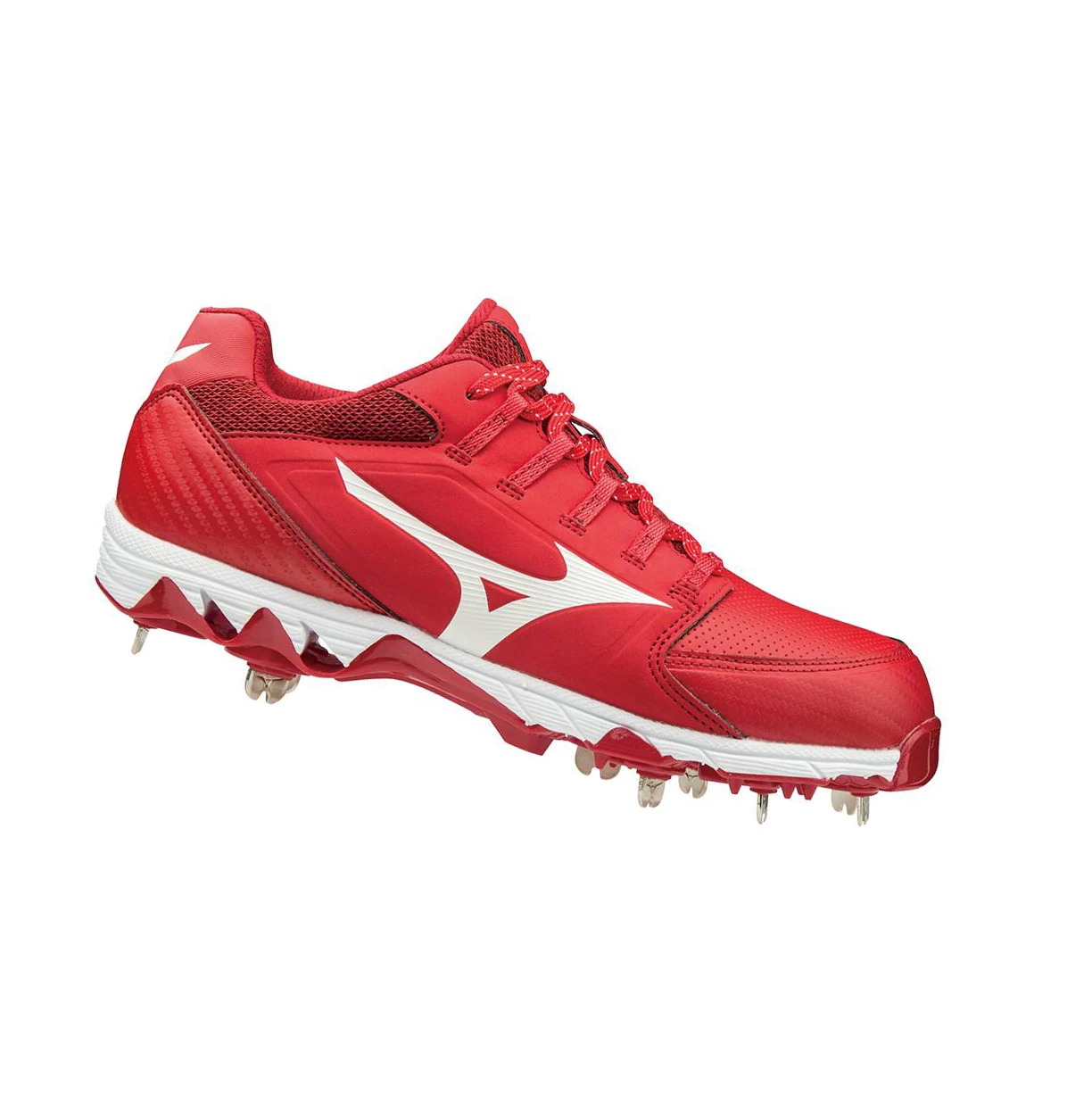 Red/White Mizuno 9-spike Swift 6 Low Metal Women's Softball Cleats | 024-SFUAWQ