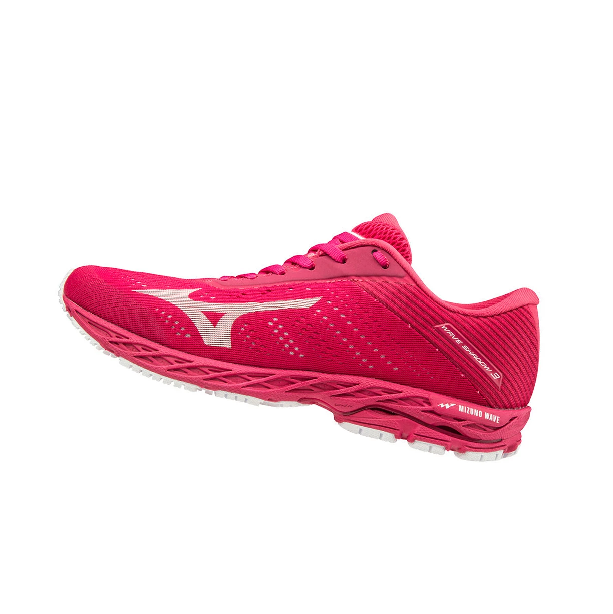 Rose Red/White Mizuno Wave Shadow 3 Women\'s Running Shoes | 652-DNAPKX