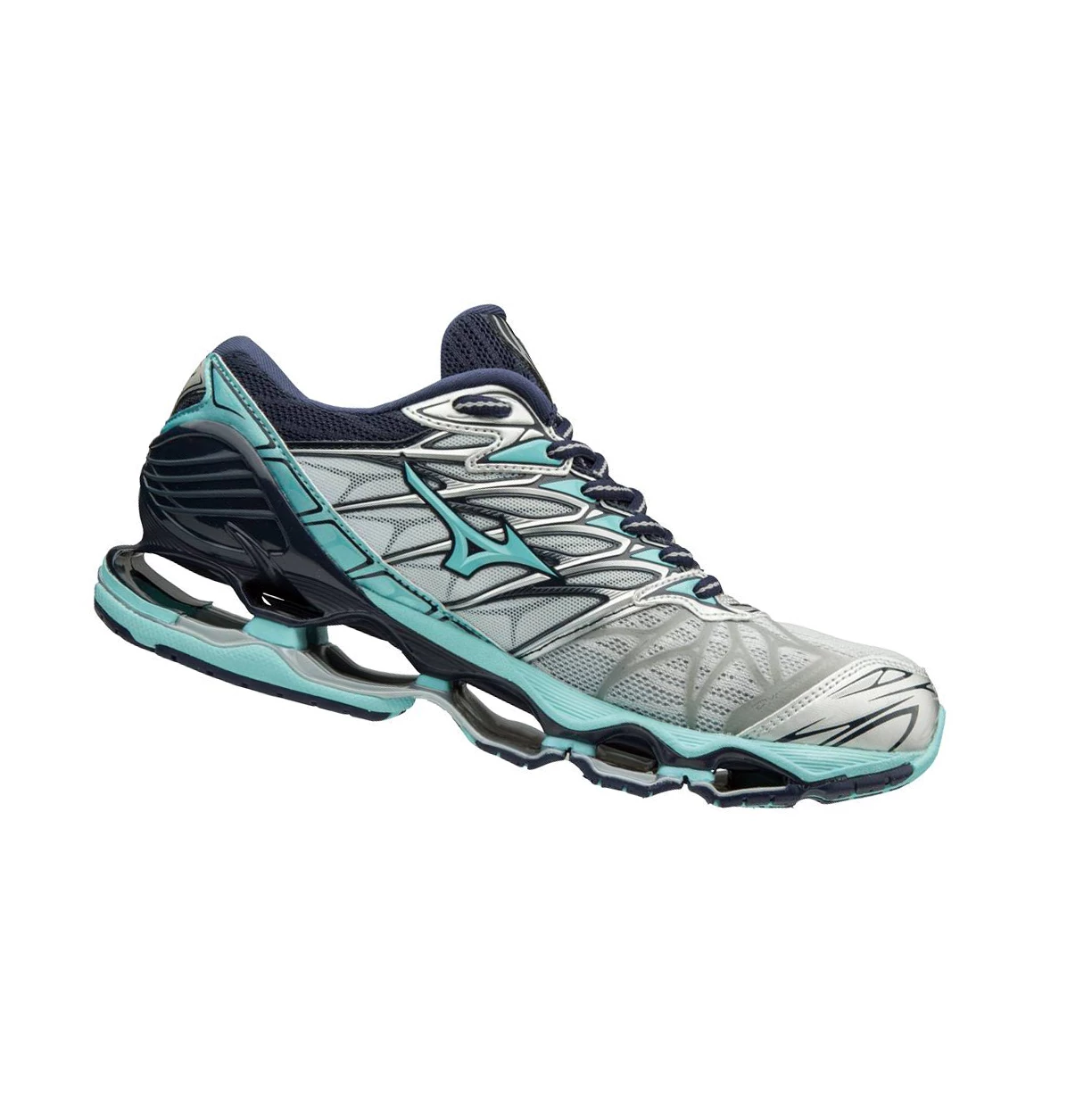 Silver/Light Turquoise Grey Mizuno Wave Prophecy 7 Women's Running Shoes | 049-CTHXRB