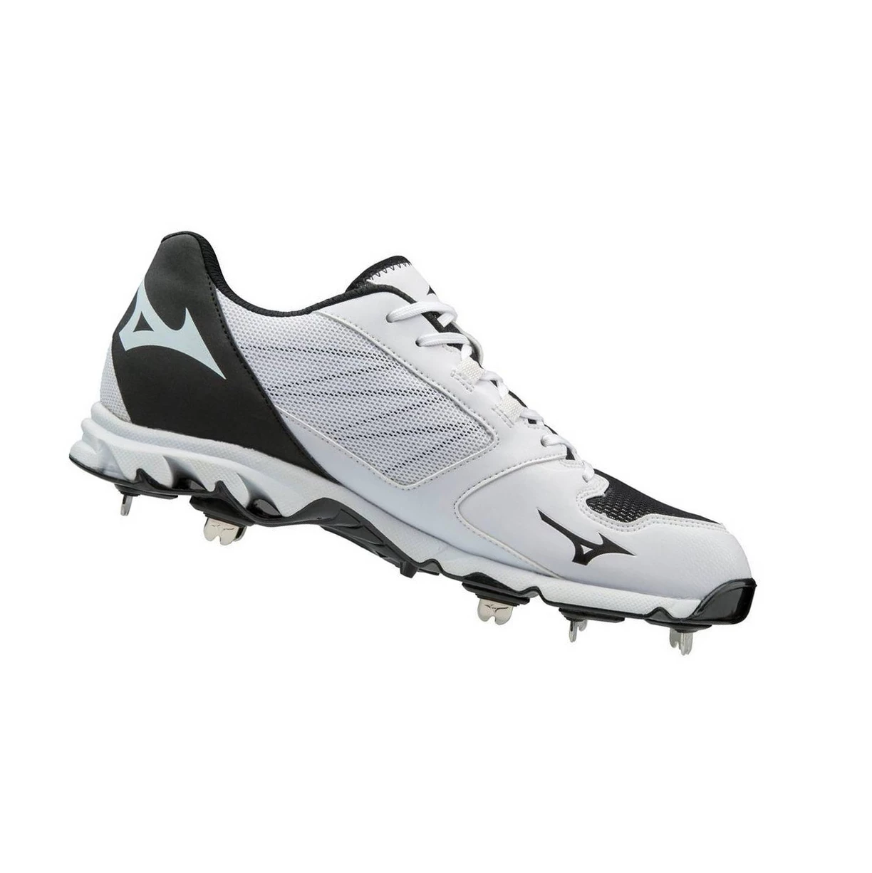 White/Black Mizuno 9-spike Dominant 2 Low Metal Men's Baseball Cleats | 403-VJIWFG