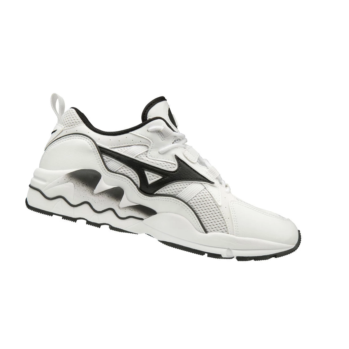 White/Black Mizuno Wave Rider 1 Men's Trainers | 801-CRMDAW