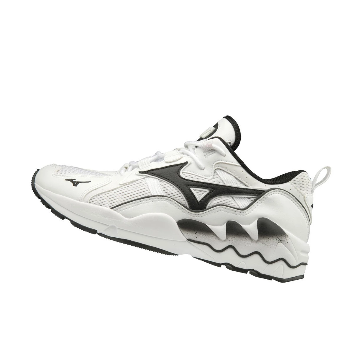 White/Black Mizuno Wave Rider 1 Men\'s Trainers | 801-CRMDAW