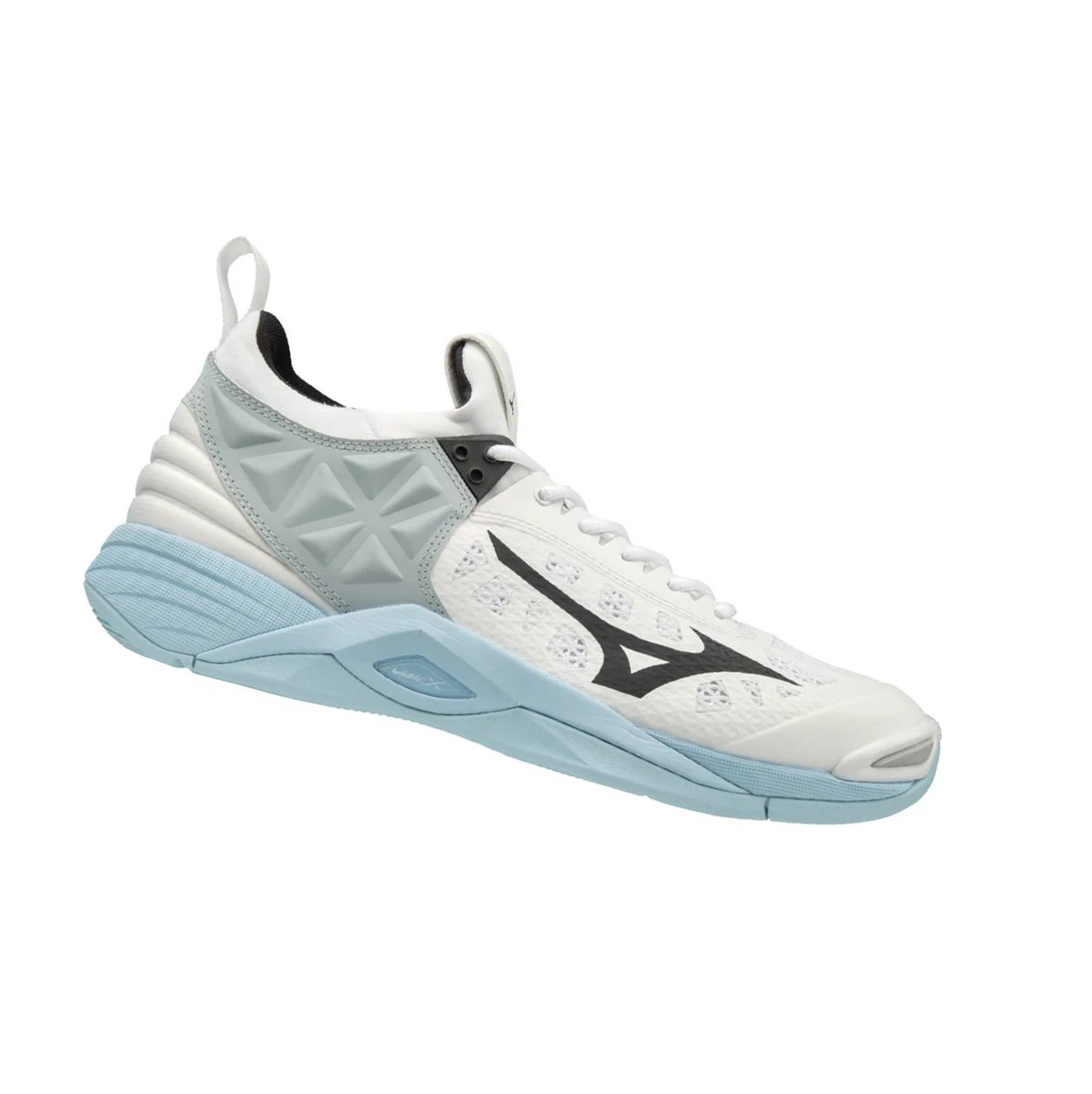 White/Blue Mizuno Wave Momentum Women's Volleyball Shoes | 983-YXTEWA